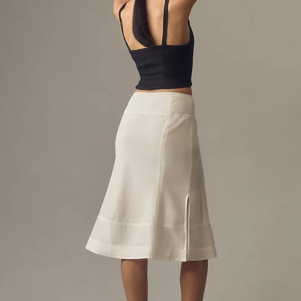 Anthropologie Sheer Seamed Fluted Midi Skirt (NEW - Picture 3 of 4